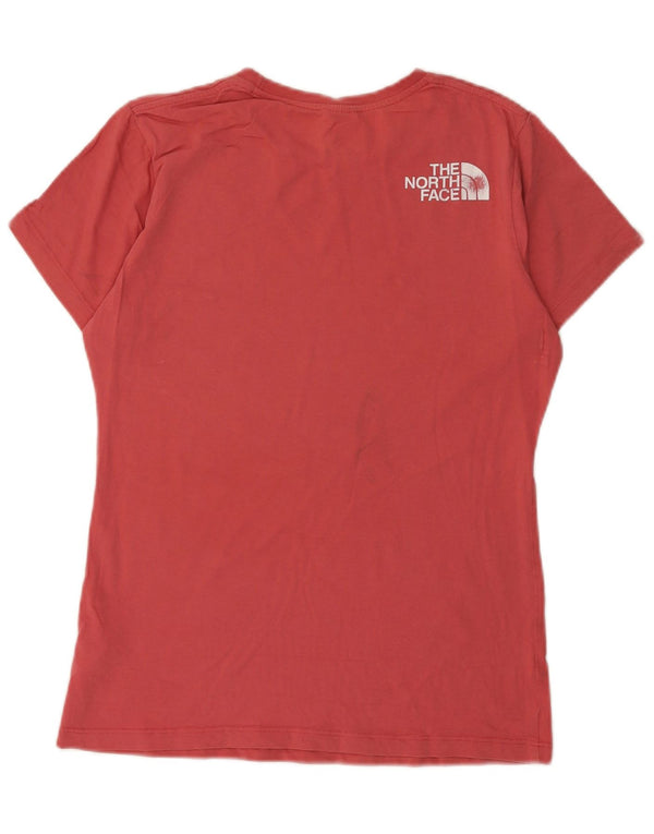 The North Face Womens Graphic T-Shirt Top UK 12 Medium Red Cotton