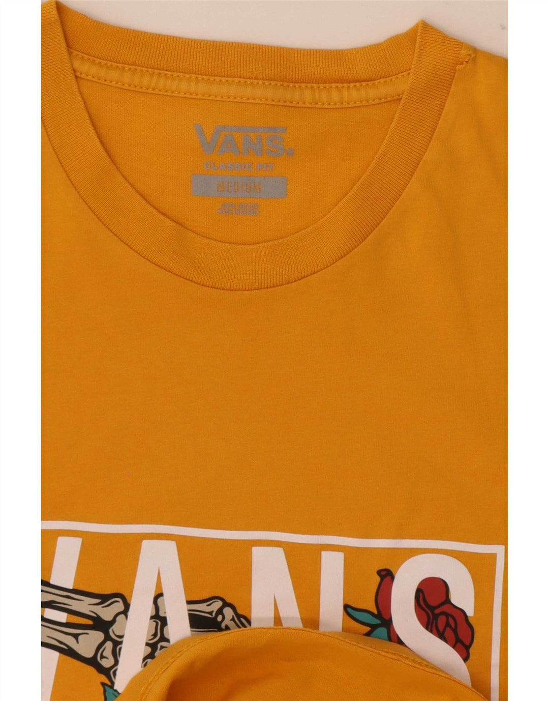 T-shirt grafica da uomo con vestibilità classica Vans, maglietta in cotone giallo medio
