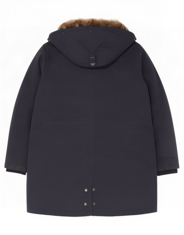 Marks & Spencer Womens Hooded Parka Jacket UK 20 3XL Navy Blue Polyester