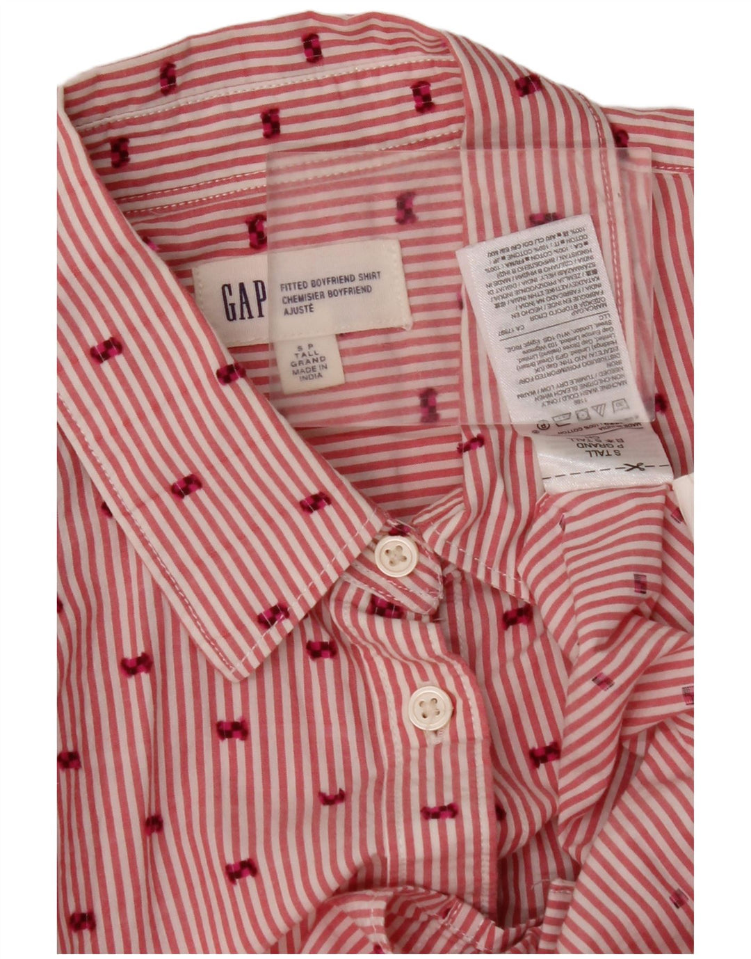 Camicia alta da donna GAP UK 10 piccola in cotone a righe rosse