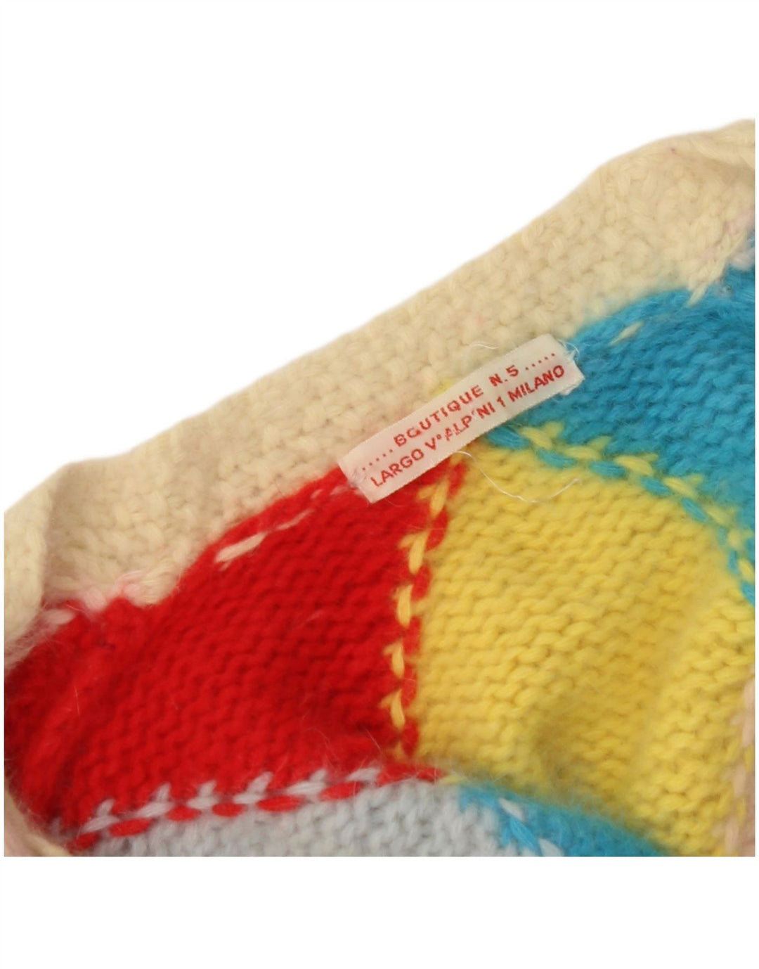 Maglione cardigan da donna VINTAGE UK 14 Grande Argyle multicolore/diamante