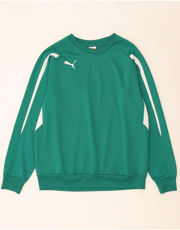 PUMA Felpa da uomo Maglione Large Verde Colourblock Poliestere