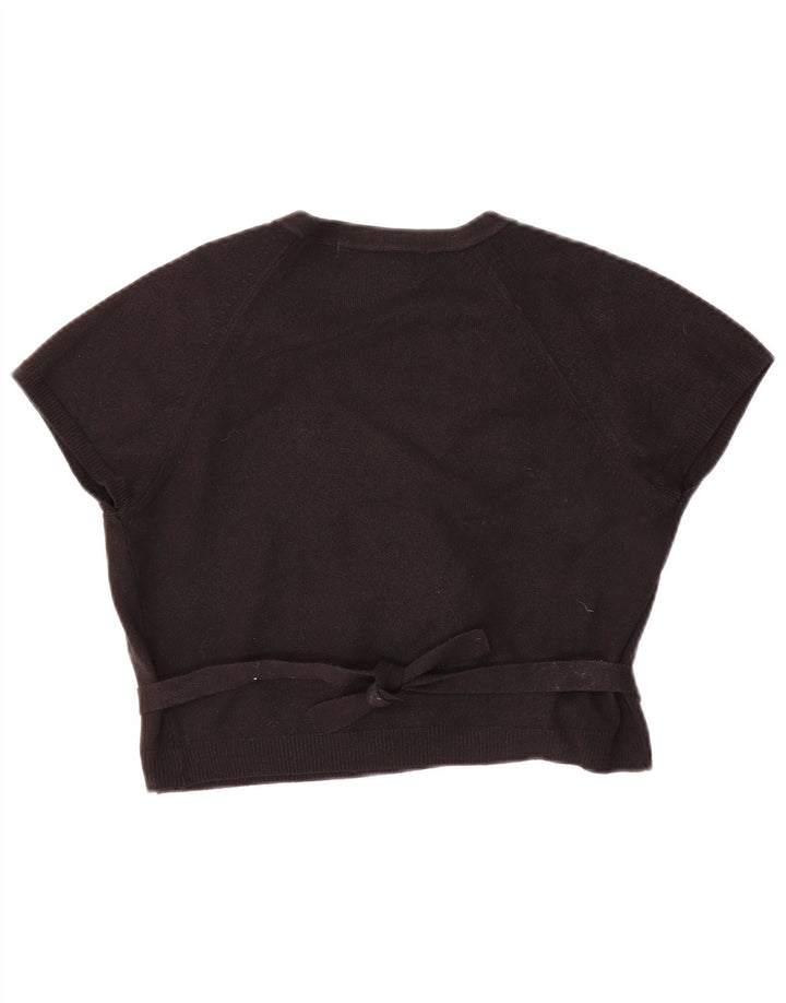 Top Zara da donna, camicetta corta avvolgente, UK 14, grande, acrilico nero