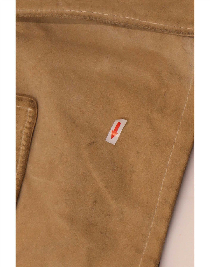 Giacca vintage in pelle scamosciata da uomo UK 38 in pelle beige media