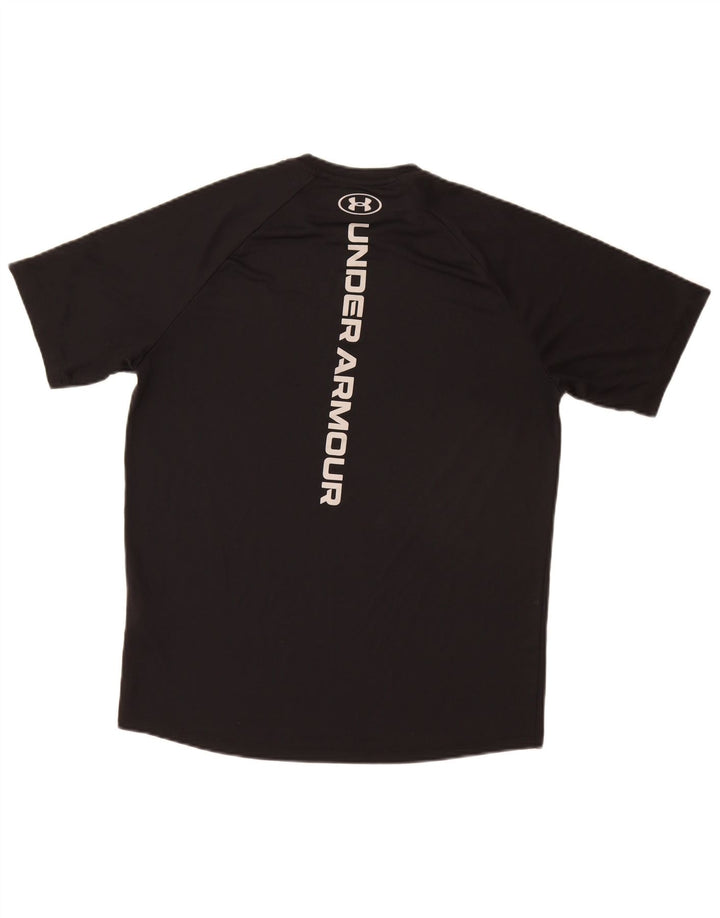 T-shirt grafica da uomo Under Armour Top in poliestere nero medio
