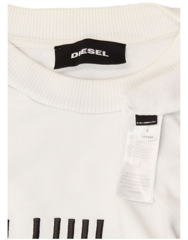 Diesel Felpa con grafica da uomo Maglione piccolo in cotone bianco