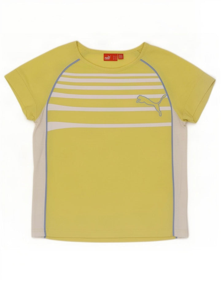 T-shirt da donna Puma UK 12 media a righe gialle