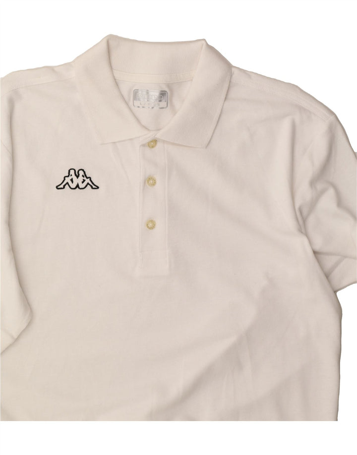 KAPPA Mens Polo Shirt Large White Cotton Vintage Kappa and Second-Hand Kappa from Messina Hembry 