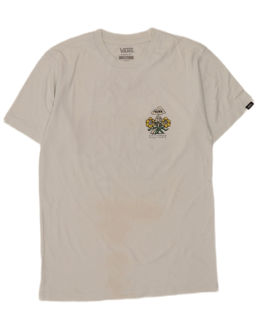 T-shirt grafica da uomo con vestibilità classica Vans, piccola, bianca