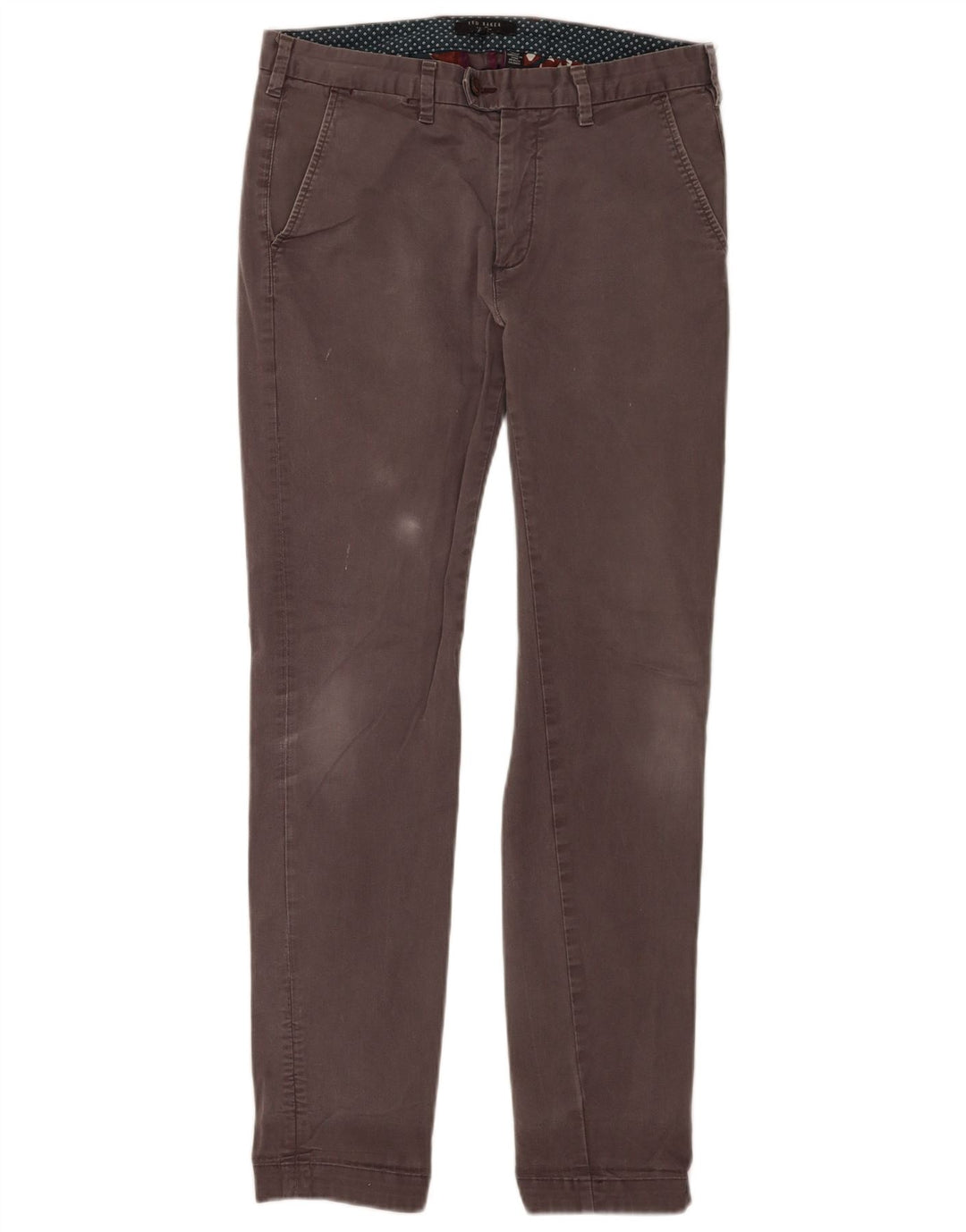 Pantaloni chino slim da uomo Ted Baker W30 L30 cotone grigio