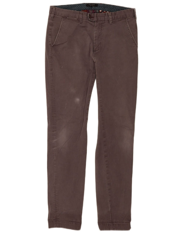 Pantaloni chino slim da uomo Ted Baker W30 L30 cotone grigio