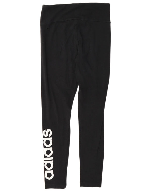Leggings grafici da donna Adidas UK 12/14 cotone nero medio