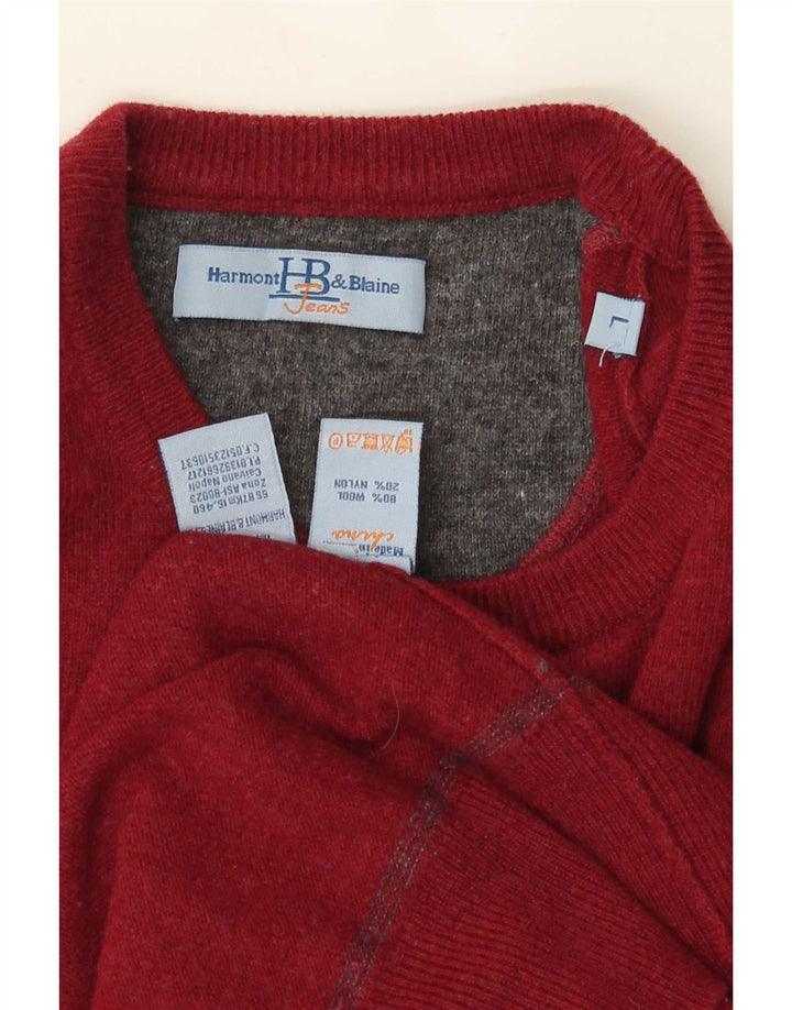 Maglione da uomo girocollo Harmont & Blaine, grande, in lana color block rosso