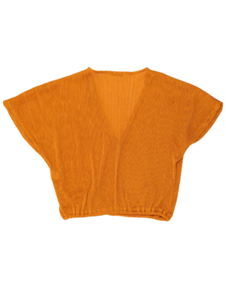 Top corto a maniche corte da donna Zara UK 14 Large arancione poliestere