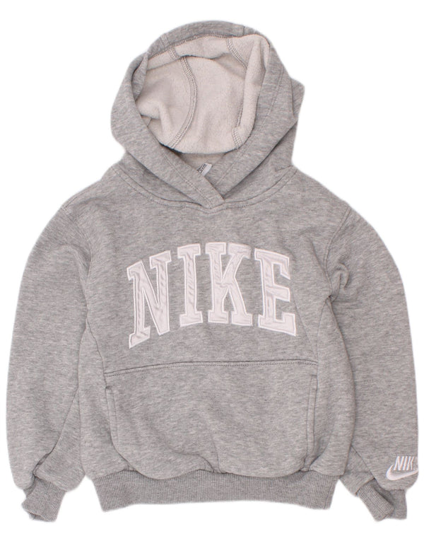 Felpa con cappuccio grafica Nike da ragazzo 3-4 anni XS in cotone chiazzato grigio