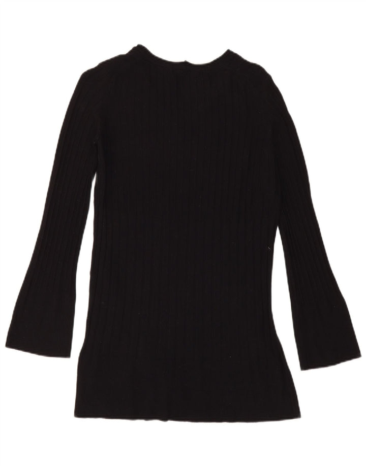 Maglione da donna con scollo a V Marks & Spencer UK 8 piccolo in viscosa nera