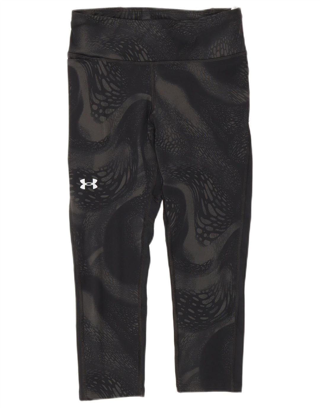 Leggings Capri a compressione da donna Under Armour UK 10 piccoli neri geometrici