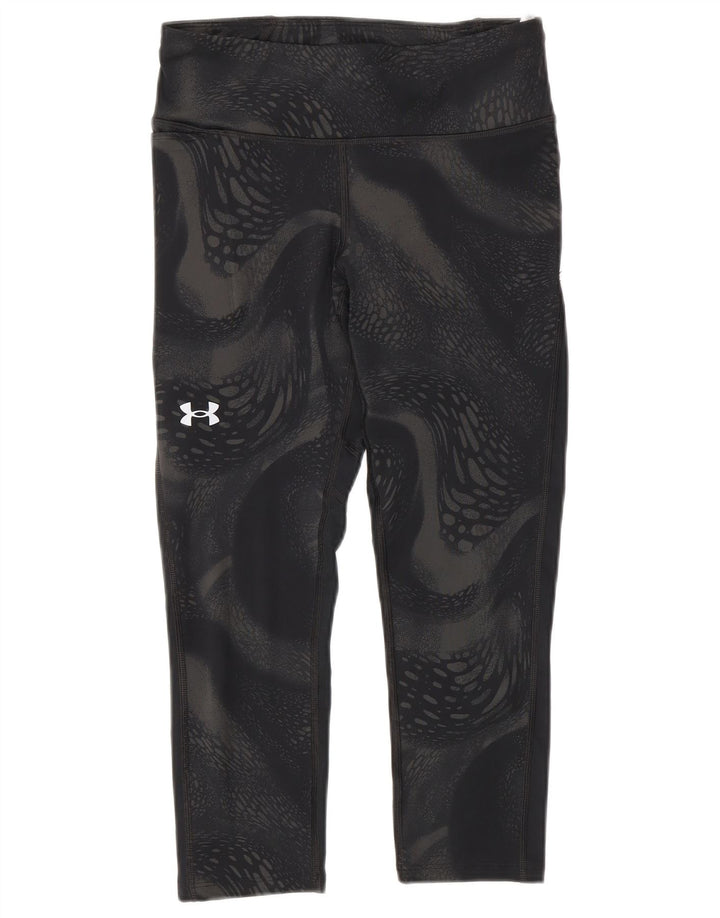 Leggings Capri a compressione da donna Under Armour UK 10 piccoli neri geometrici