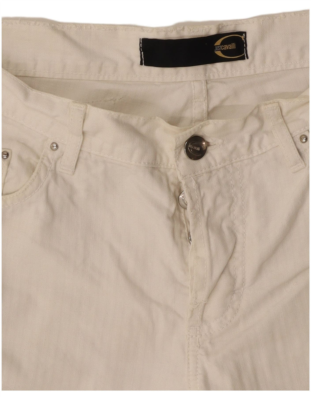 JUST CAVALLI Womens Straight Casual Trousers W28 L30 White