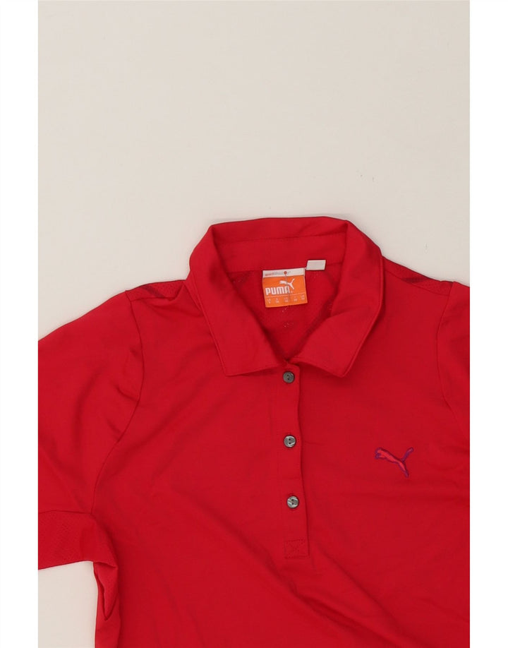 PUMA Womens Polo Shirt UK 10 Small Red Argyle/Diamond Vintage Puma and Second-Hand Puma from Messina Hembry 