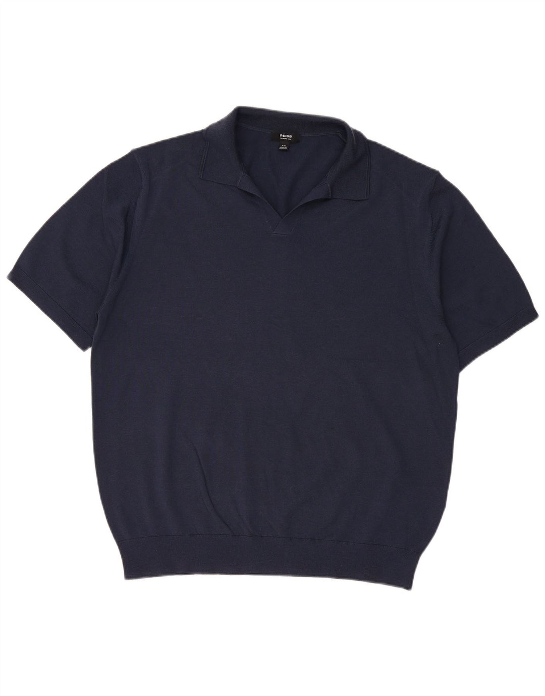 Maglione REISS da uomo a maniche corte con collo a polo 2XL in lana blu navy