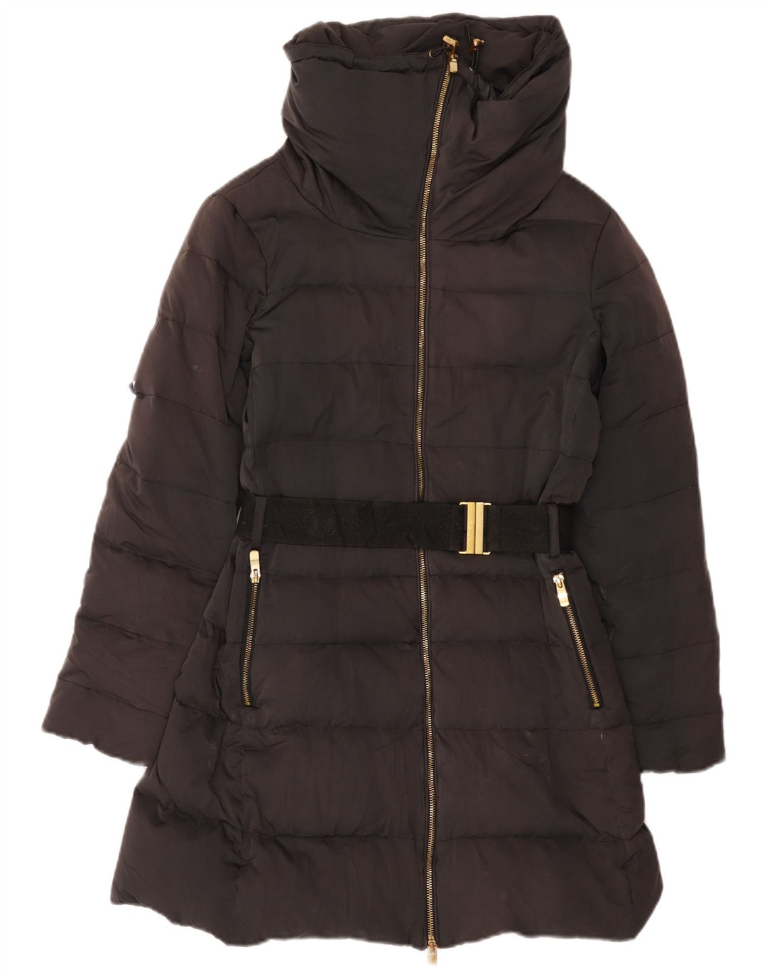 Cappotto imbottito da donna Zara UK 12 medio nero