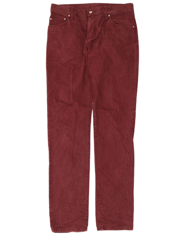 CARHARTT Mens Slim Jeans W33 L34 Burgundy