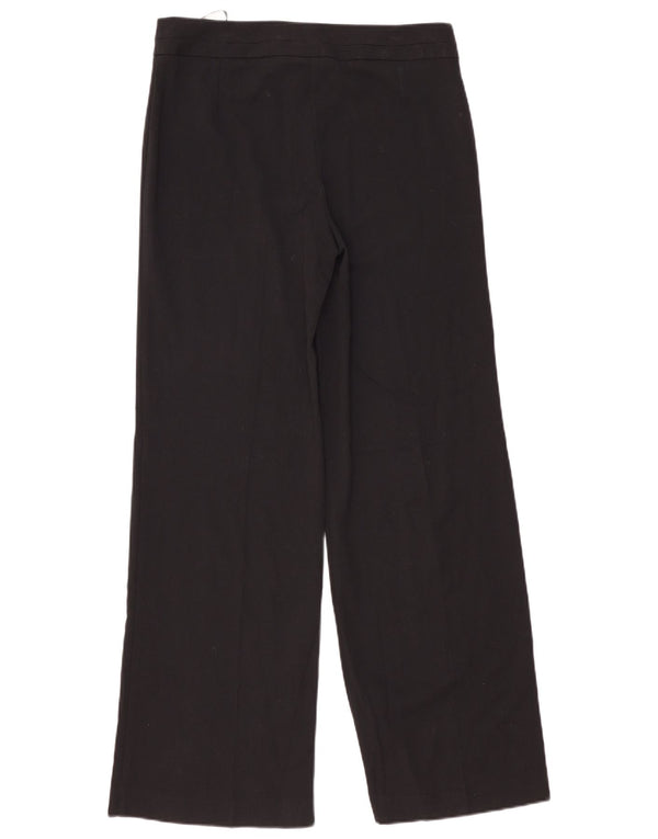 Pantaloni casual a vita alta da donna Marks & Spencer UK 12 Medium W34 L33 Nero