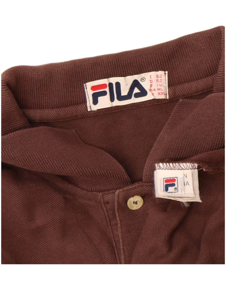 Polo da uomo Fila IT 52 Large in cotone marrone