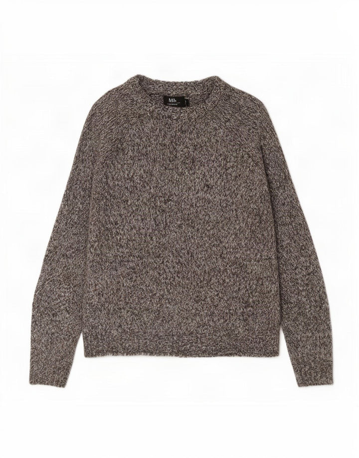 Maglione Zara da uomo con scollo a barca grande grigio screziato