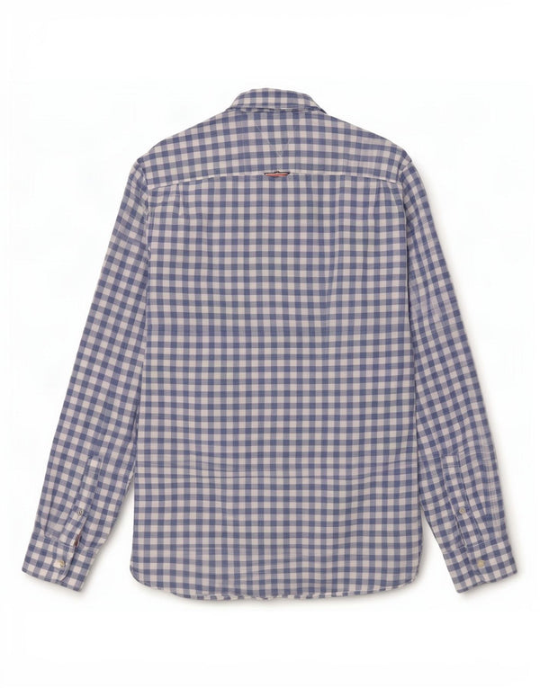 Camicia da uomo Tommy Hilfiger piccola in cotone a quadretti blu