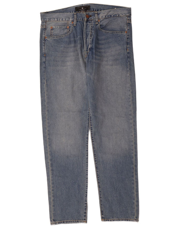 Jeans dritti da uomo Zara vestibilità regolare EU 44 Large W34 L31 cotone blu