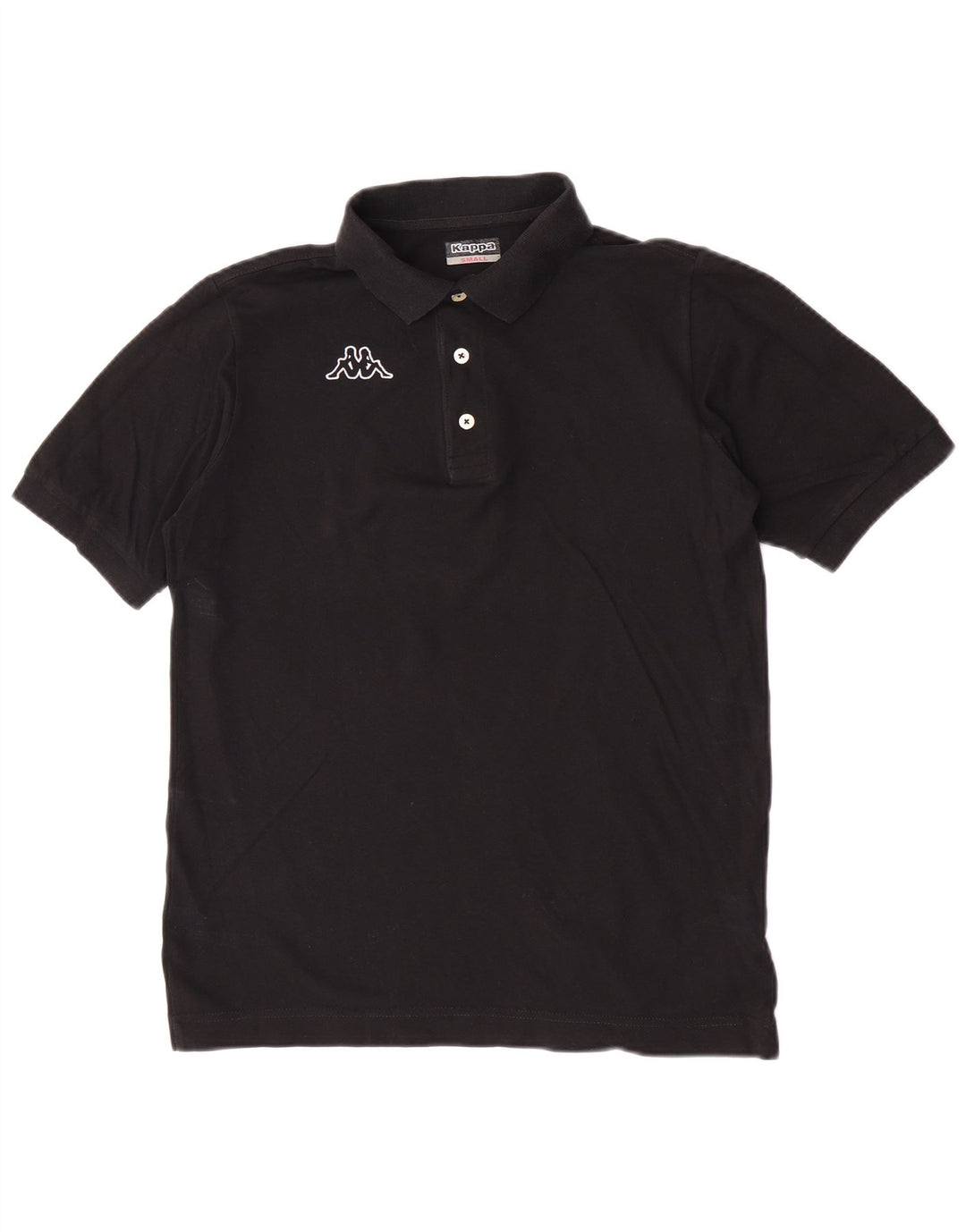 Polo grafica da uomo Kappa piccola in cotone nero