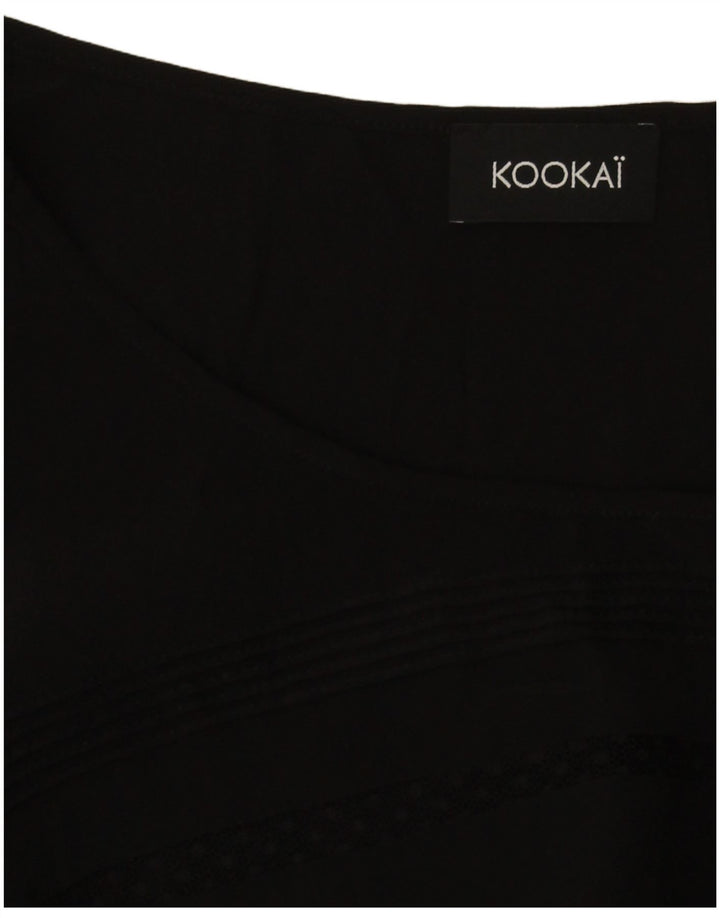Abito a trapezio a maniche lunghe da donna Kookai UK 12 medio nero