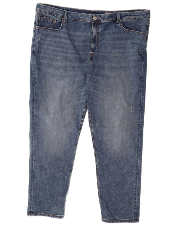 Jeans dritti Marks & Spencer da donna Sienna UK 24 3XL W44 L27 Cotone blu