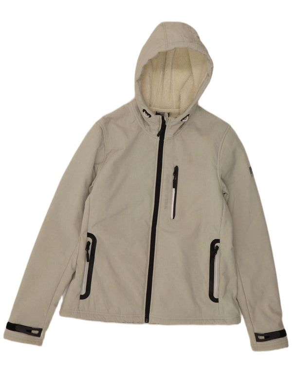 Giacca Sherpa da donna con cappuccio Superdry UK 12 Poliestere grigio medio