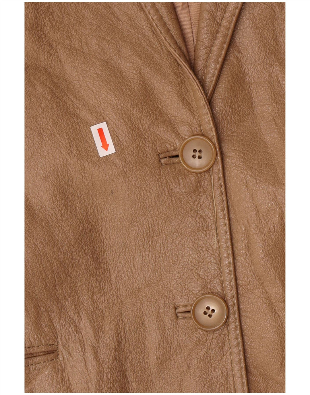 Giacca blazer vintage da donna a 2 bottoni IT 44 Classica in pelle beige media