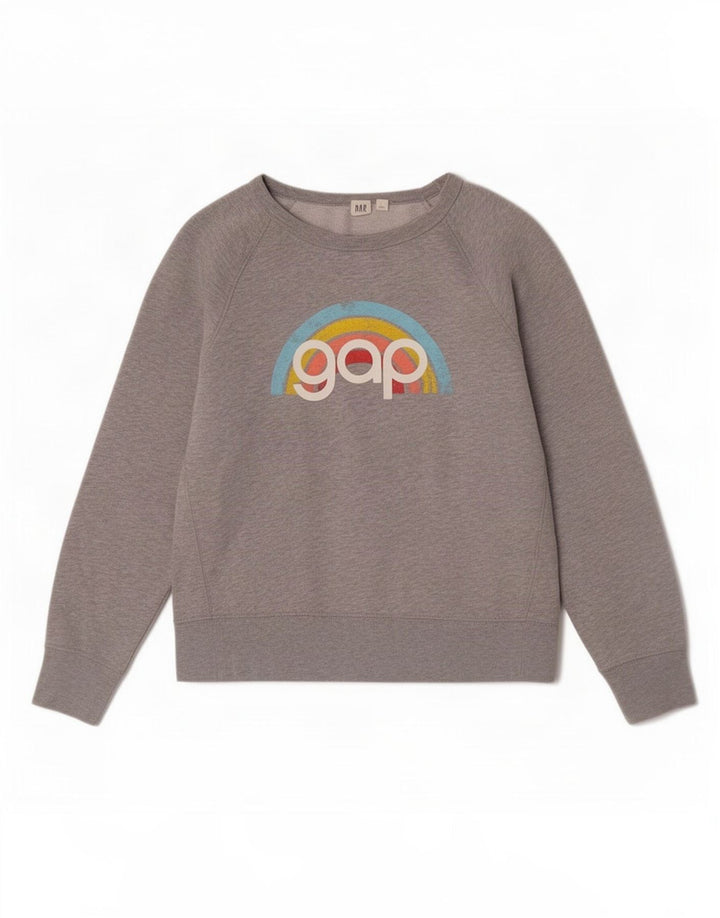 Felpa grafica da donna Gap Jumper UK 14 Cotone grigio medio
