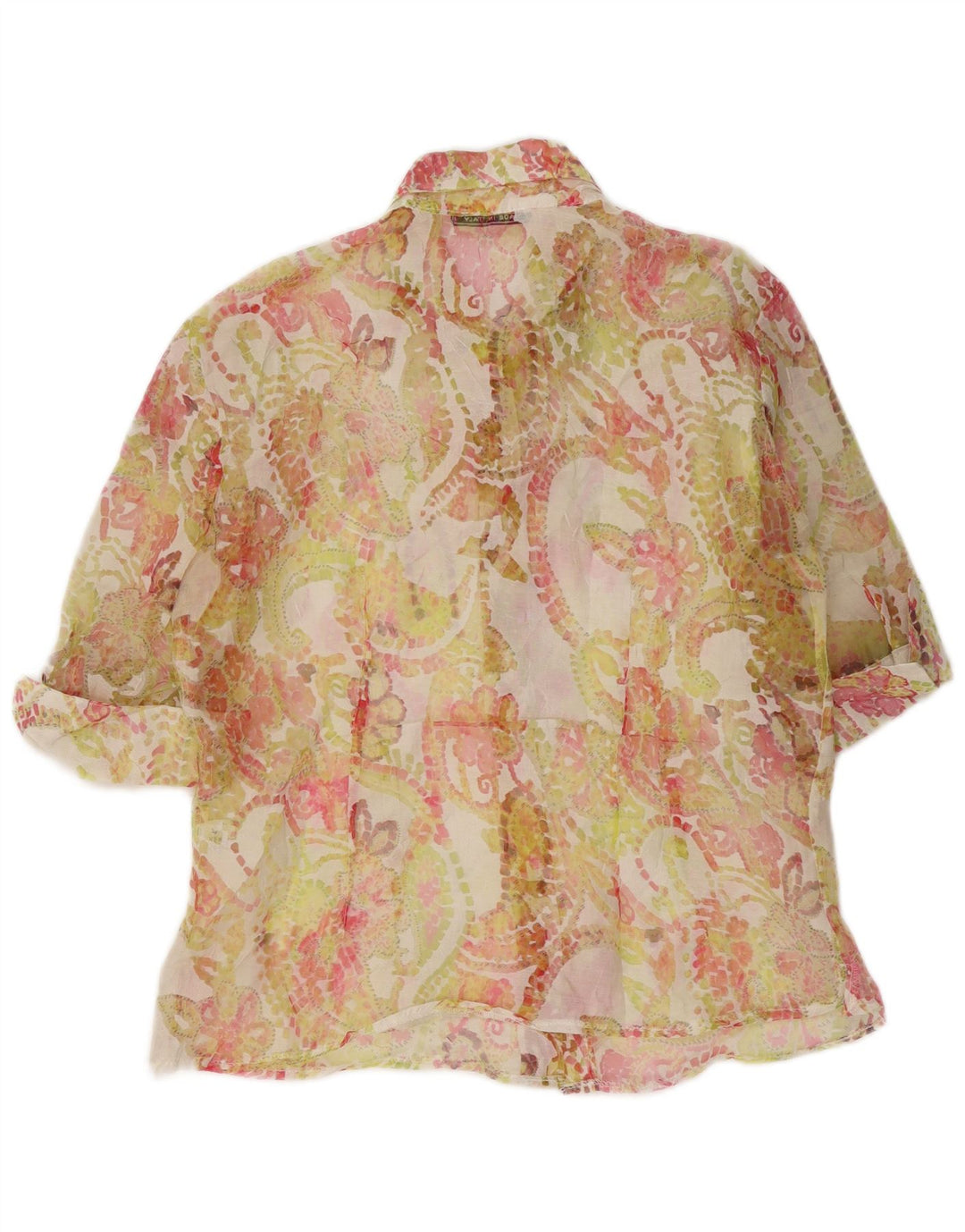 VINTAGE Womens Short Sleeve Shirt Blouse IT 42 Medium Multicoloured Floral