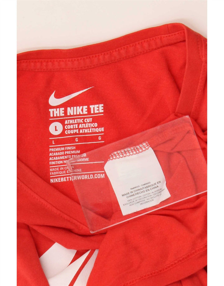 T-shirt grafica Nike da uomo con taglio atletico, grande, in cotone rosso