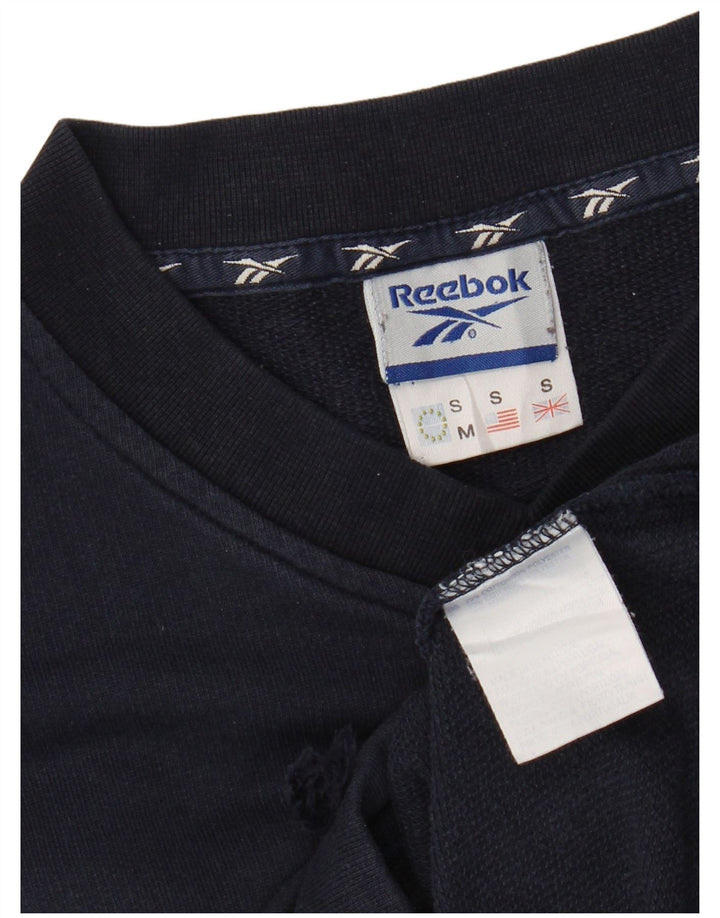 REEBOK Felpa da uomo Maglione piccolo blu navy in cotone
