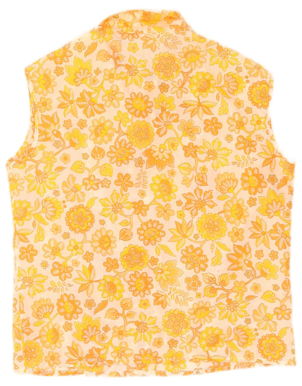 Camicetta senza maniche da donna Diolen UK 14 Poliestere floreale giallo medio