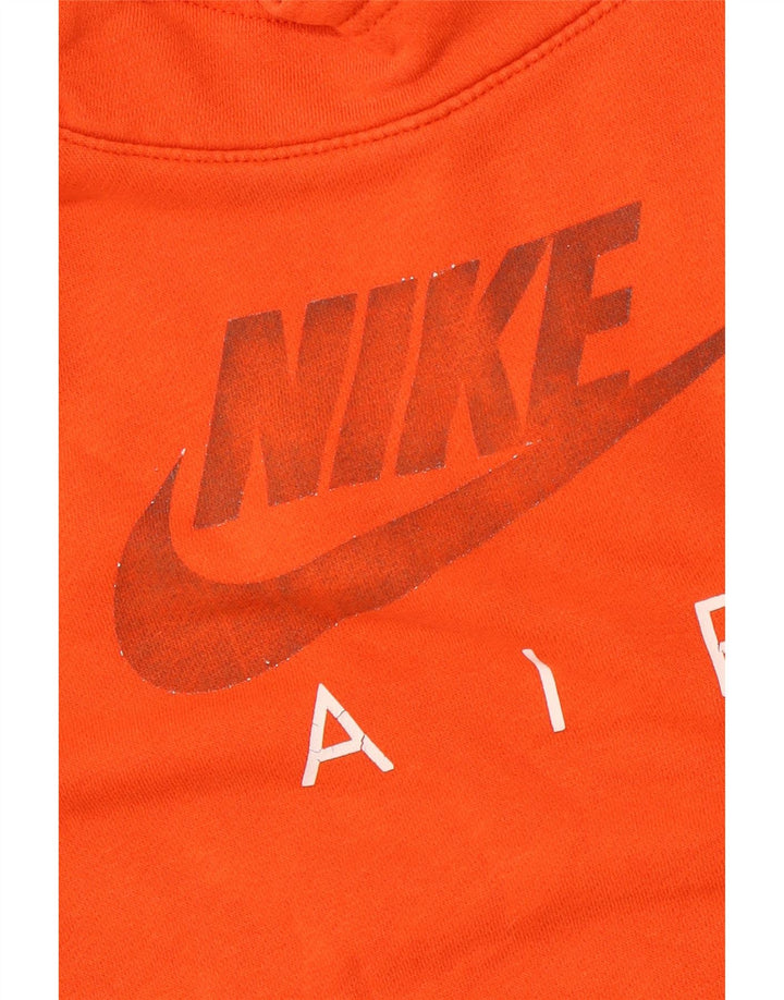 Felpa con cappuccio grafica ampia NIKE da donna UK 10 Small Orange Colourblock