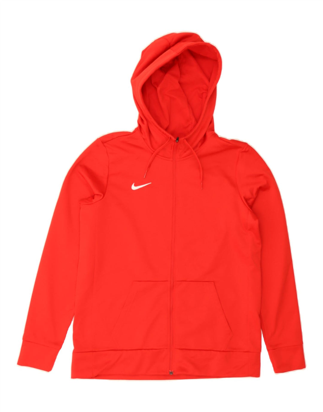 NIKE Mens Zip Hoodie Sweater Medium Red Polyester Vintage Nike and Second-Hand Nike from Messina Hembry 