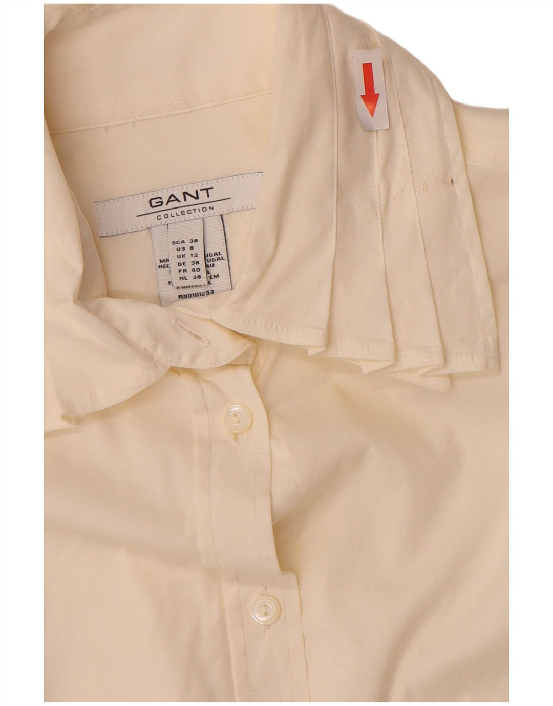 Camicia da donna Gant UK 12 cotone bianco sporco medio