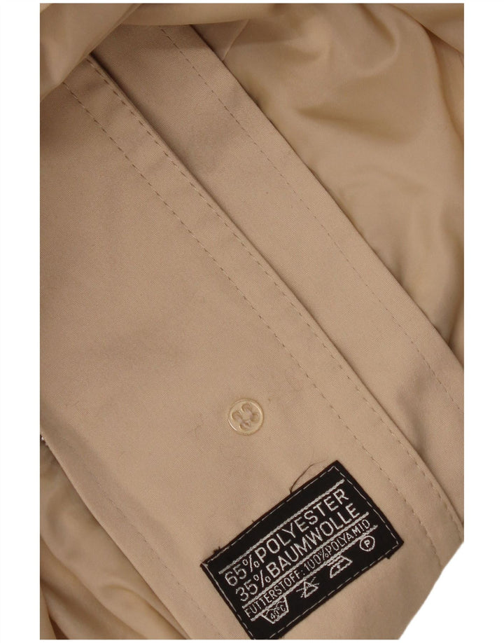 Soprabito con cappuccio da donna vintage UK 16 grande poliestere beige