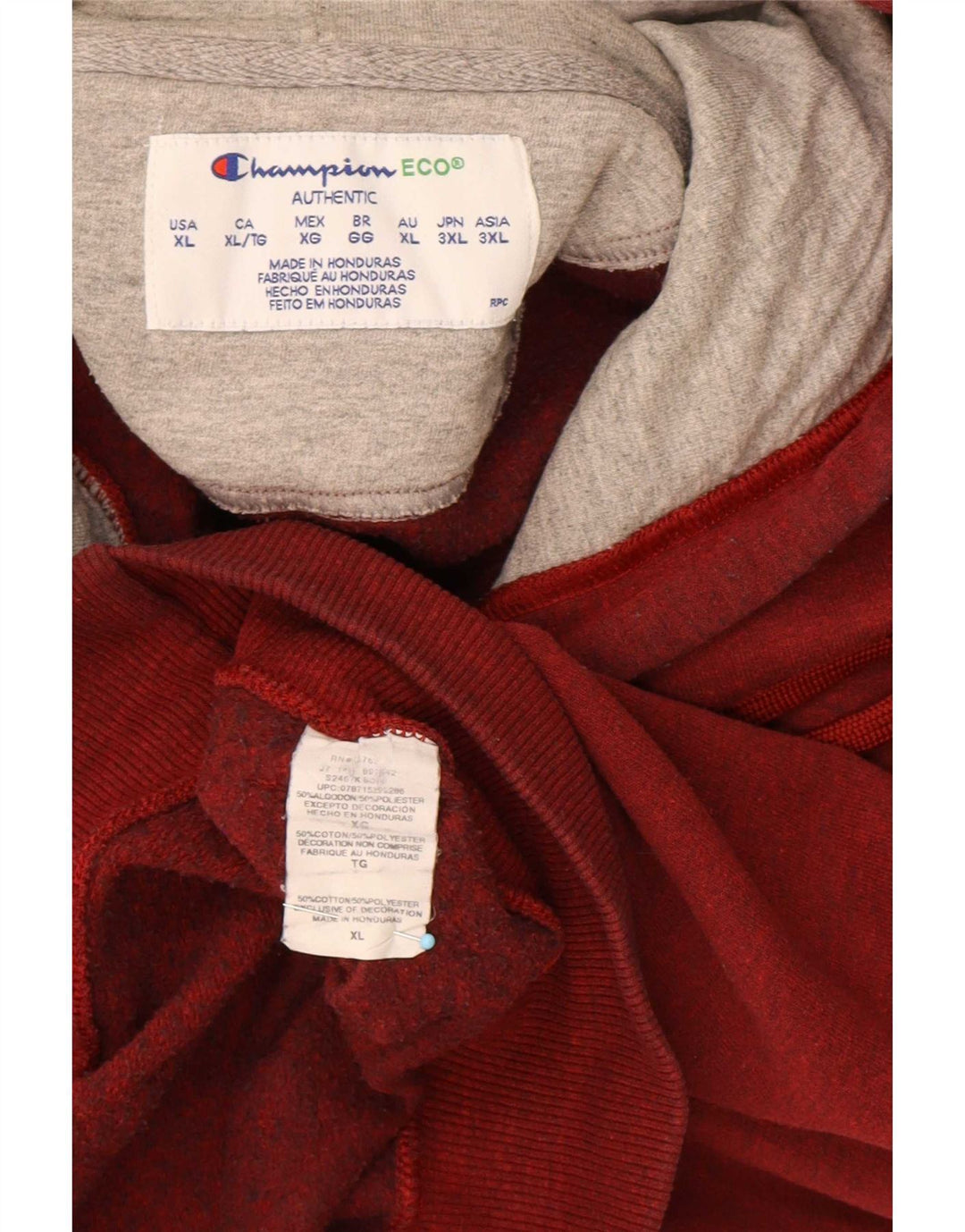 Felpa con cappuccio da uomo Champion XL in cotone rosso