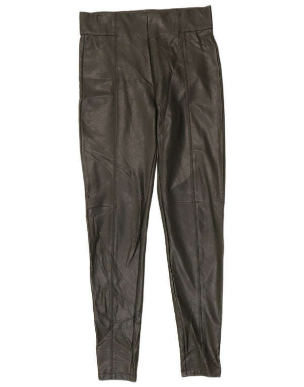 Leggings in ecopelle a vita alta da donna Marks & Spencer UK 10 piccoli verdi