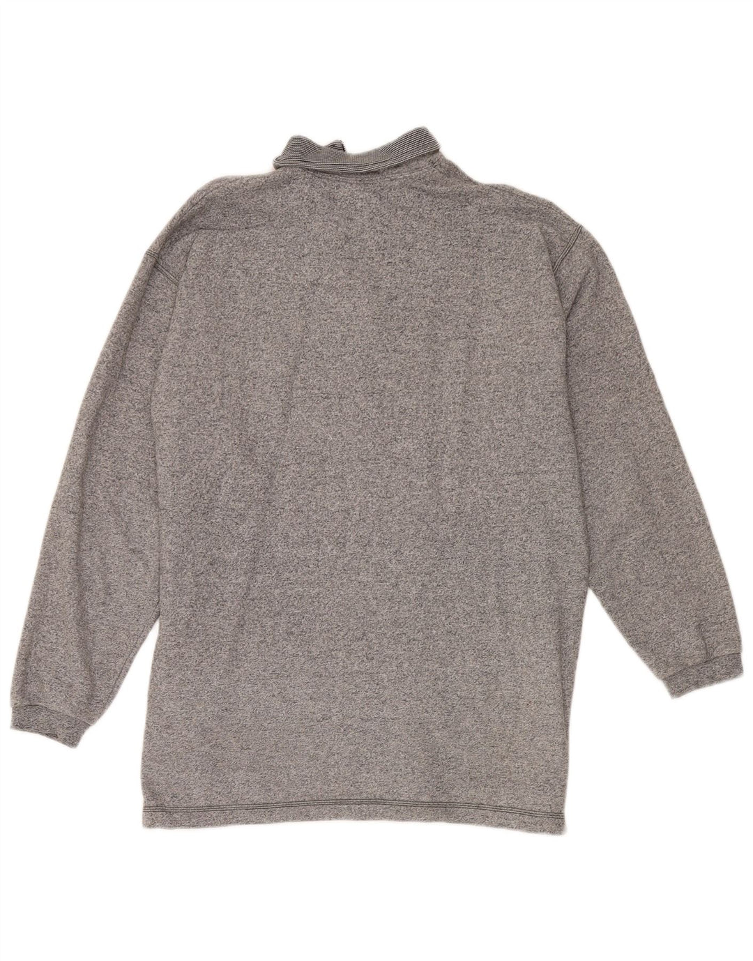 CHAMPION Mens Zip Neck Sweatshirt Jumper XL Grey Flecked Cotton