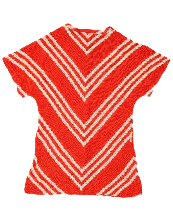 Camicetta vintage in maglia da donna Top EU 40 Chevron rosso medio